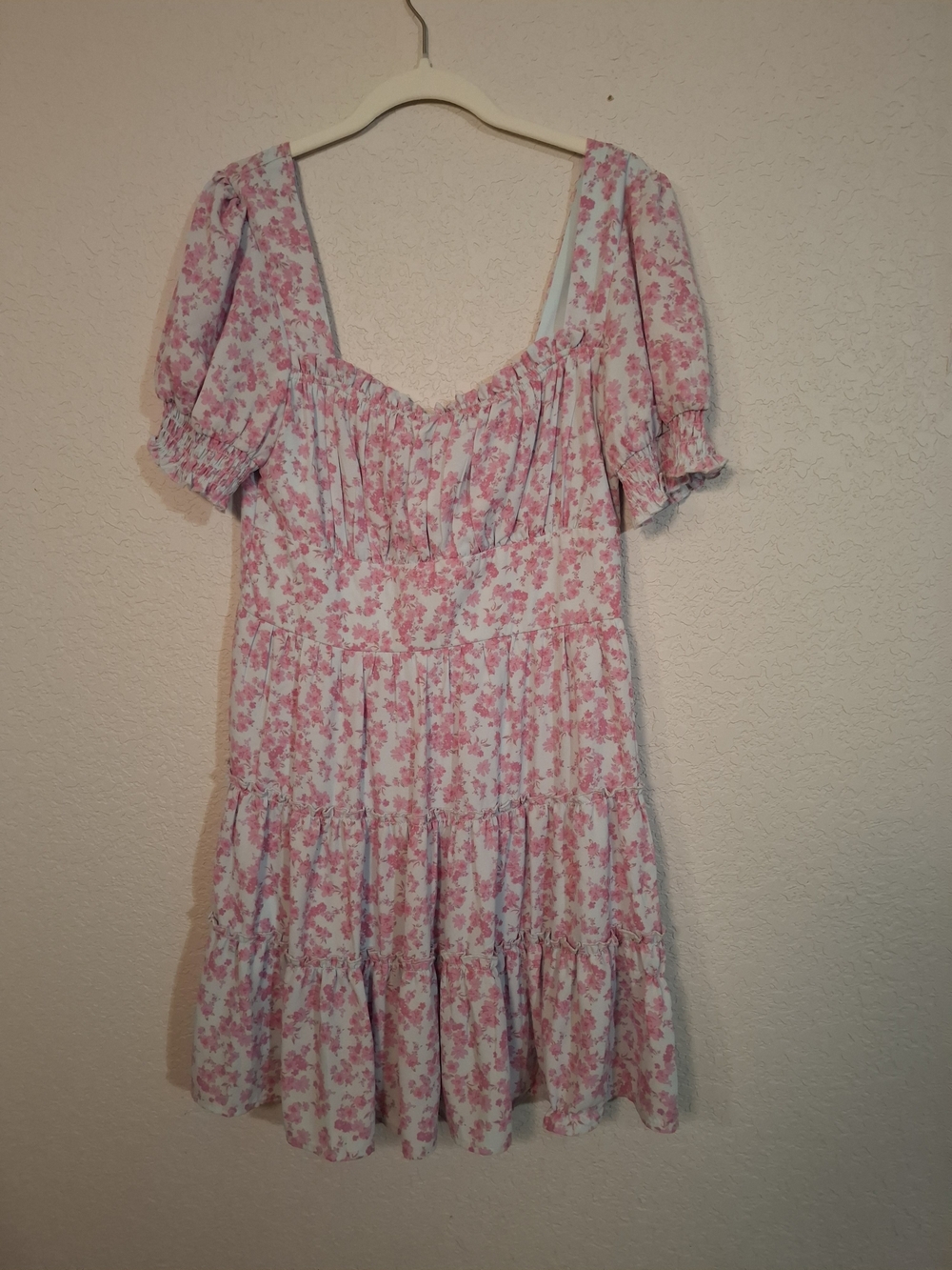 Trixxi White and Pink Floral Mini Dress